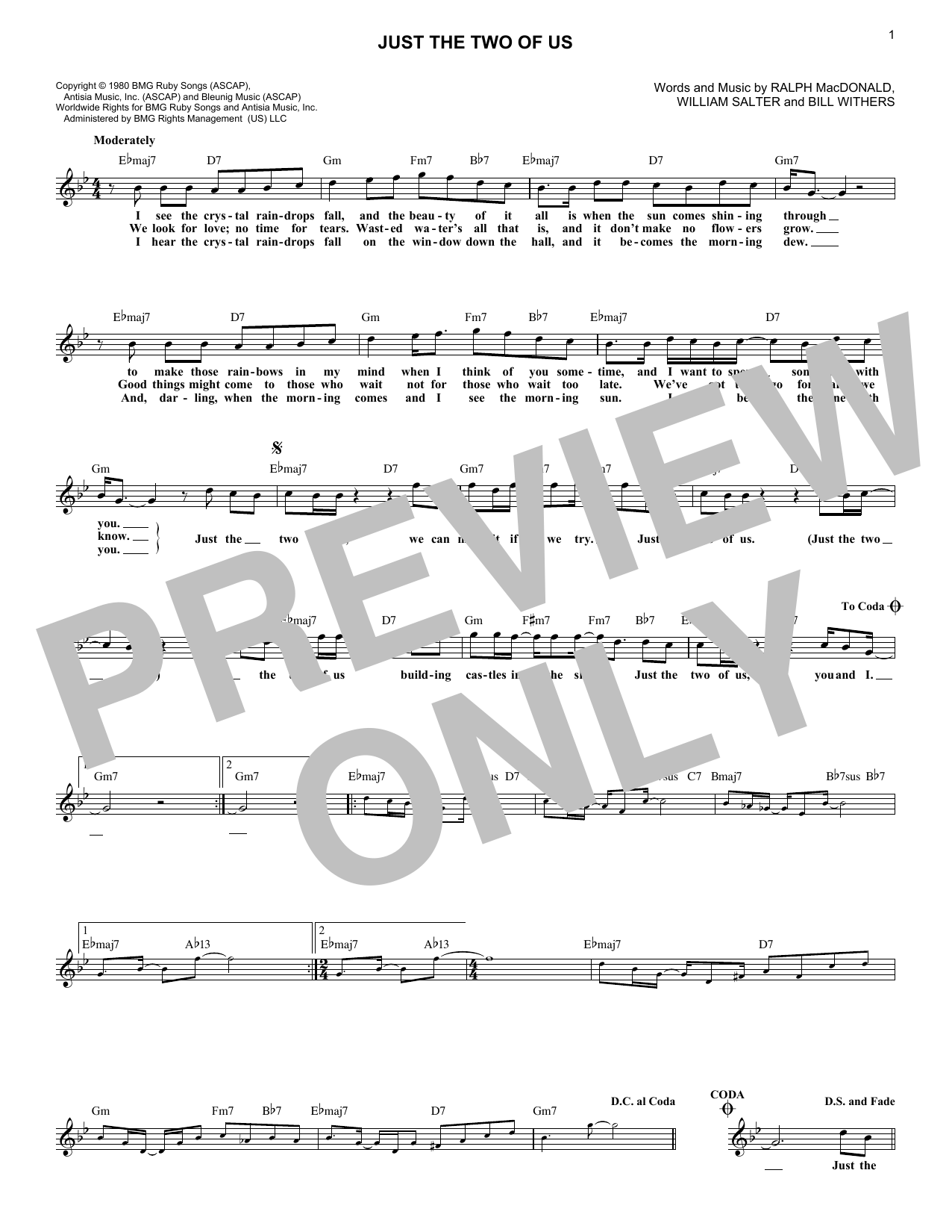 Just The Two Of Us sheet music