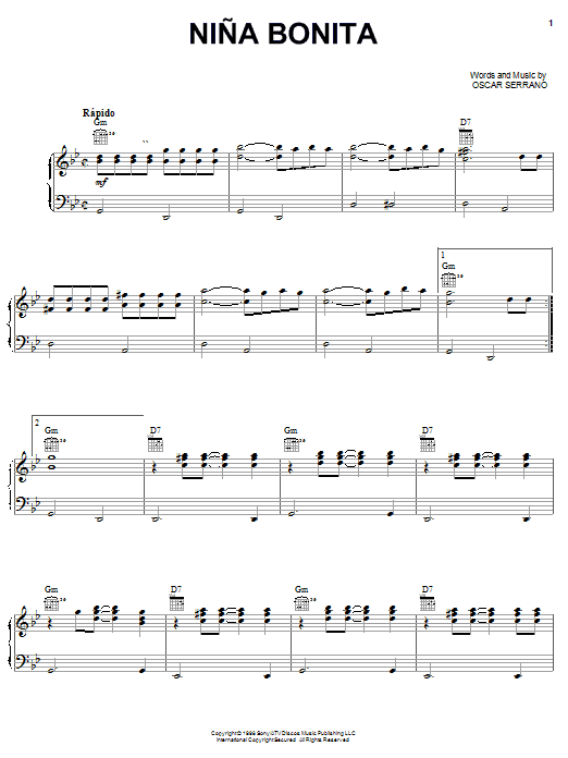 Grupo Mania Nina Bonita Sheet Music Notes & Chords for Piano, Vocal & Guitar (Right-Hand Melody) - Download or Print PDF Grupo Mania Nina Bonita Sheet Music Notes & Chords for Piano, Vocal & Guitar (Right-Hand Melody) - Download or Print PDF