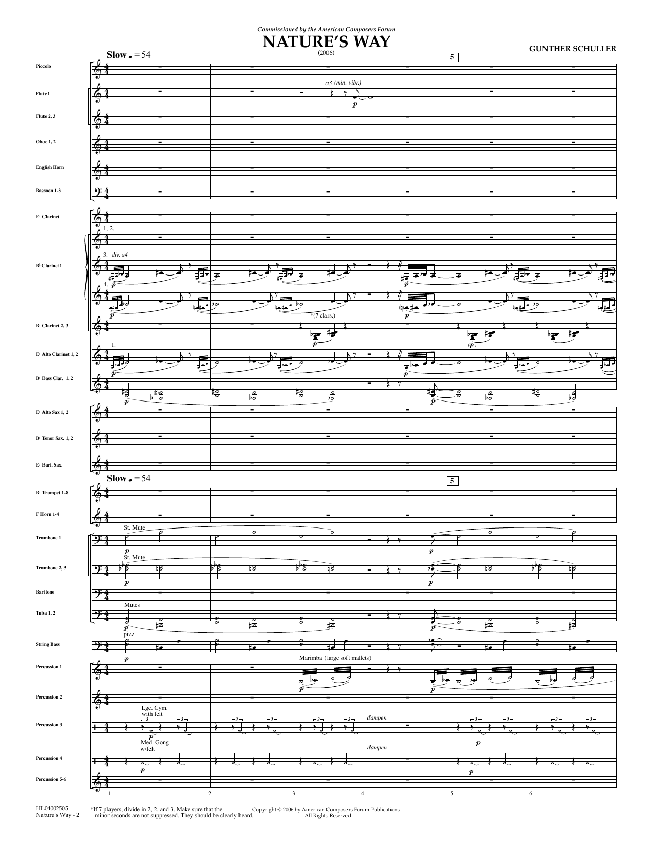 Gunther Schuller Nature's Way - Full Score Sheet Music Notes & Chords for Concert Band - Download or Print PDF Gunther Schuller Nature's Way - Full Score Sheet Music Notes & Chords for Concert Band - Download or Print PDF