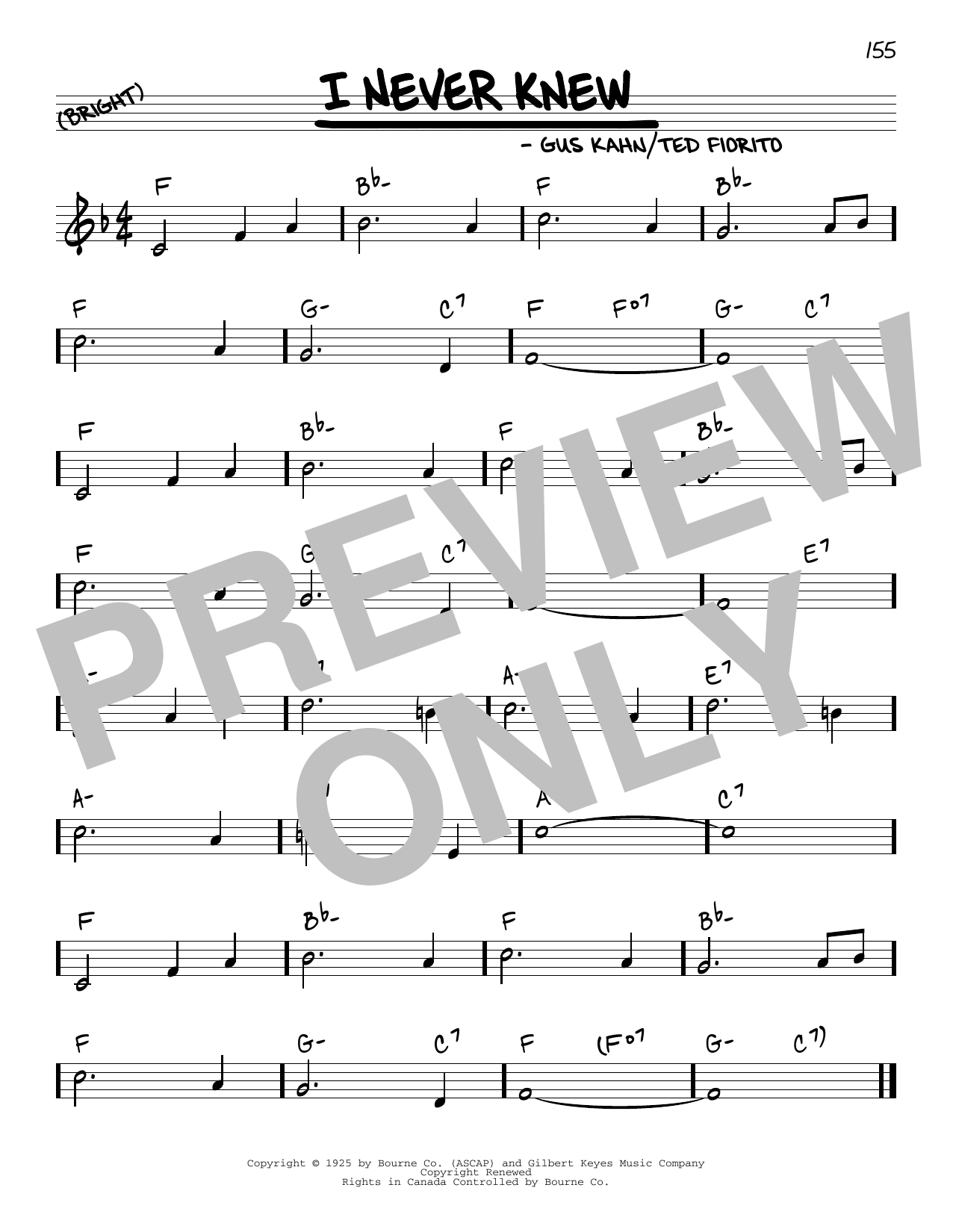 Gus Kahn I Never Knew (arr. Robert Rawlins) Sheet Music Notes & Chords for Real Book – Melody, Lyrics & Chords - Download or Print PDF