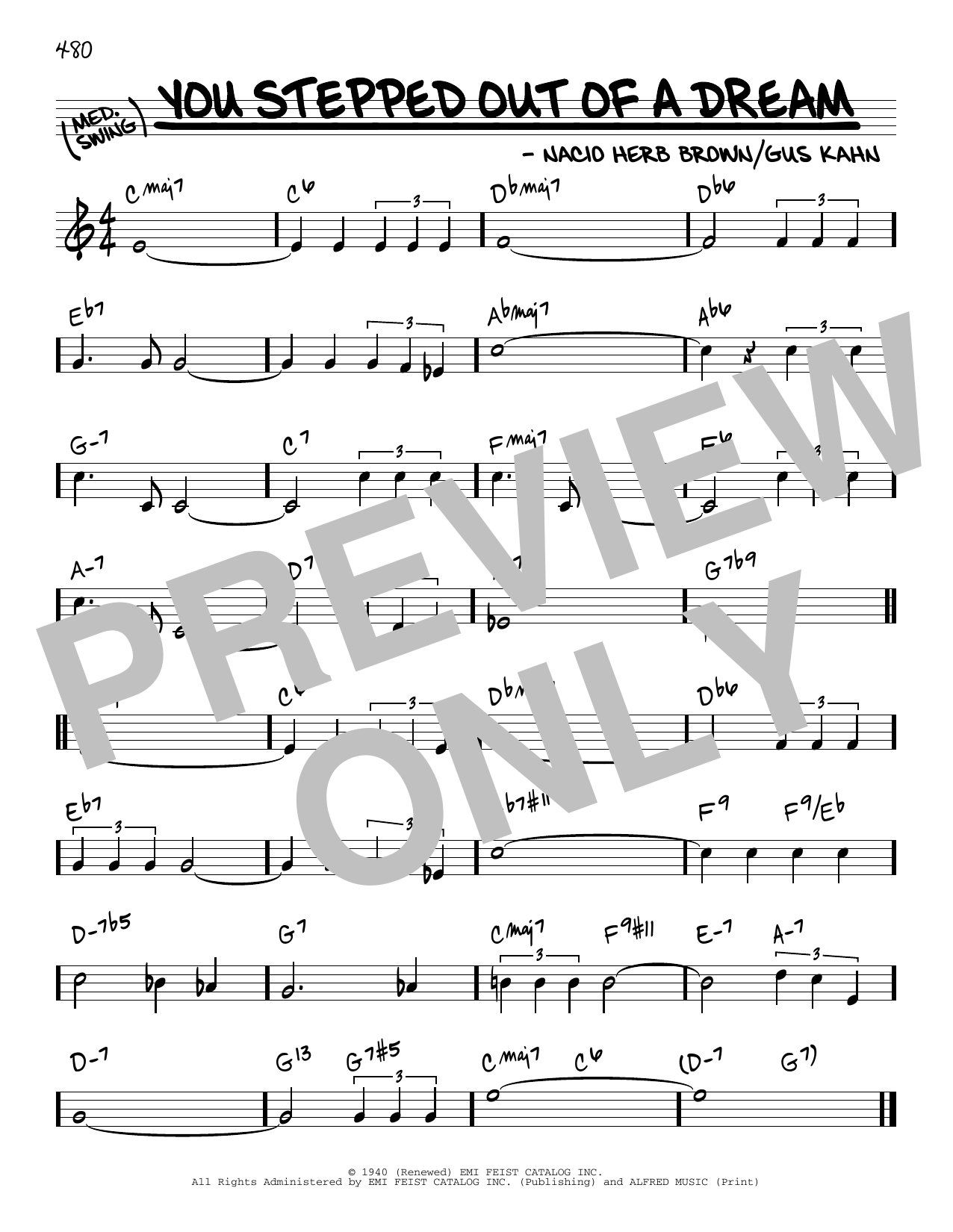 Gus Kahn You Stepped Out Of A Dream Sheet Music Notes & Chords for Real Book – Melody & Chords - Download or Print PDF