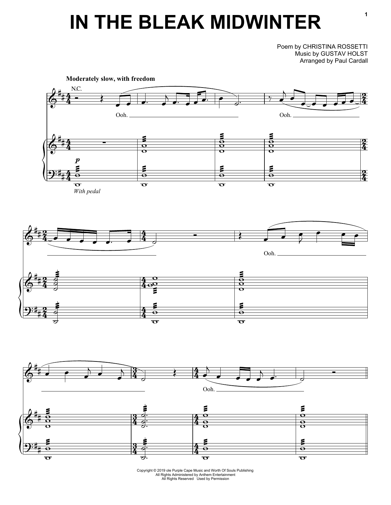 Gustav Holst In The Bleak Midwinter (feat. Audrey Assad) (arr. Paul Cardall) Sheet Music Notes & Chords for Piano Solo - Download or Print PDF