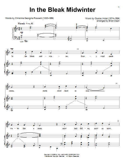 Gustav Holst In The Bleak Midwinter Sheet Music Notes & Chords for Ukulele - Download or Print PDF