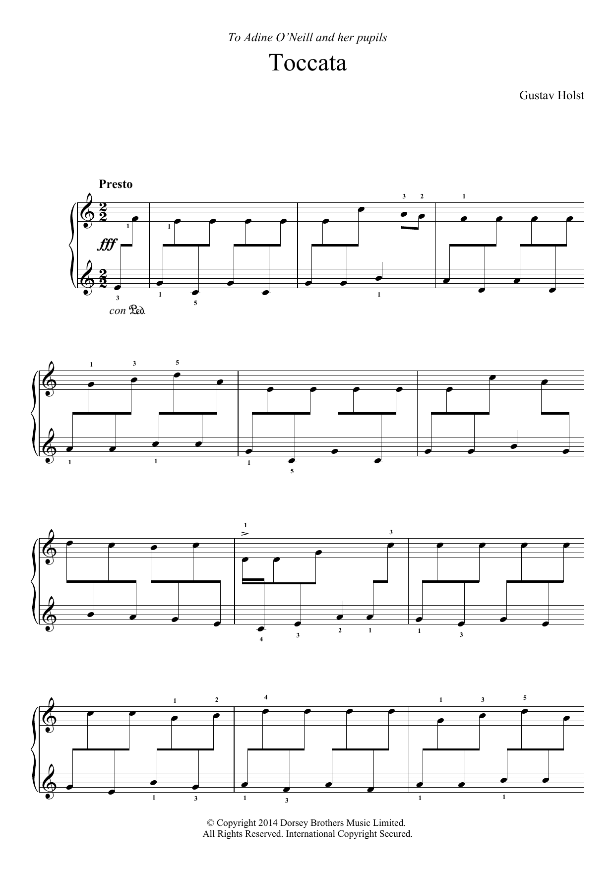Gustav Holst Toccata On A Northumbrian Tune Sheet Music Notes & Chords for Piano - Download or Print PDF
