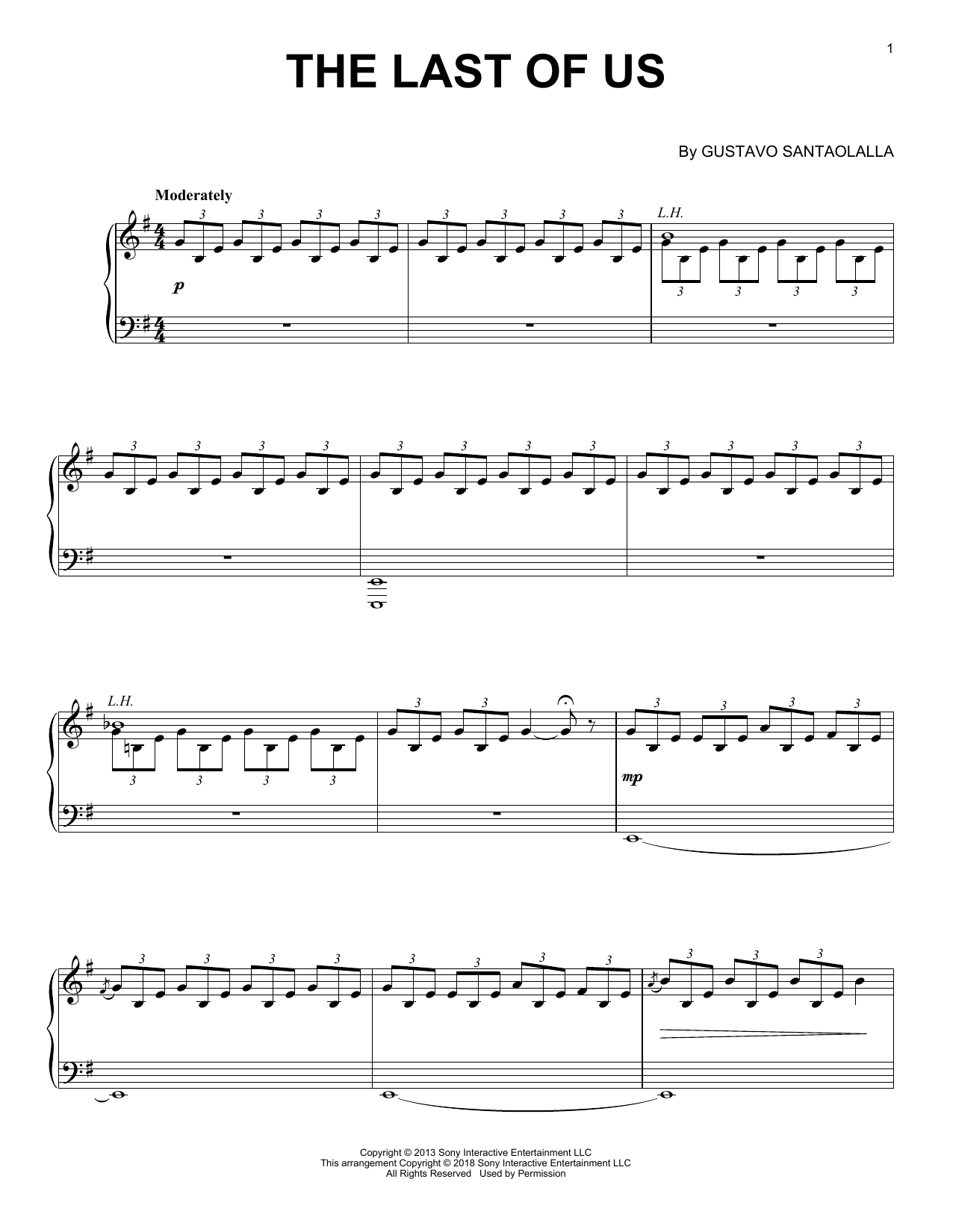 Gustavo Santaolalla The Last Of Us Sheet Music Notes & Chords for Piano Solo - Download or Print PDF
