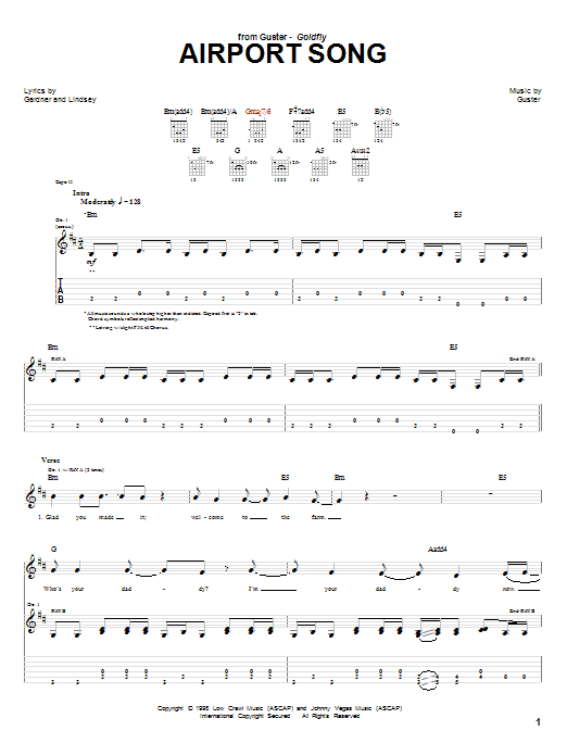 Guster Airport Song Sheet Music Notes & Chords for Guitar Tab - Download or Print PDF