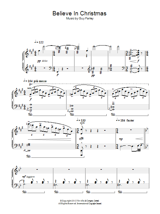 Guy Farley Believe In Christmas Sheet Music Notes & Chords for Piano - Download or Print PDF