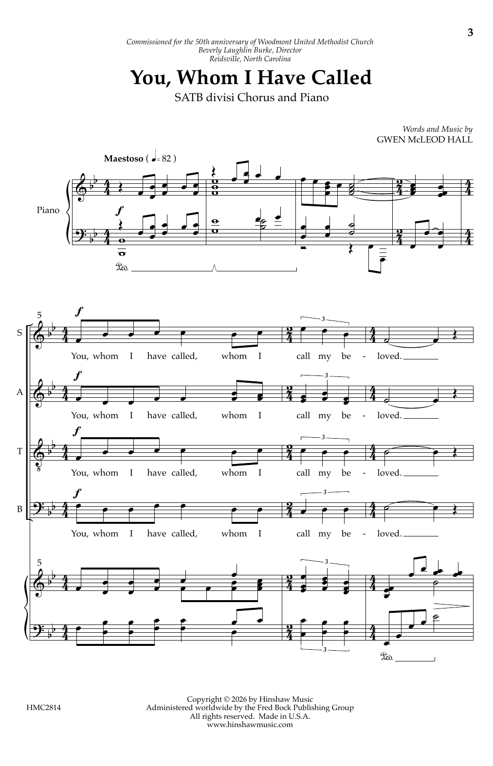 Gwen McLeod Hall You Whom I Have Called Sheet Music Notes & Chords for SATB divisi Choir - Download or Print PDF