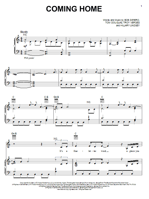 Gwyneth Paltrow Coming Home Sheet Music Notes & Chords for Piano, Vocal & Guitar (Right-Hand Melody) - Download or Print PDF Gwyneth Paltrow Coming Home Sheet Music Notes & Chords for Piano, Vocal & Guitar (Right-Hand Melody) - Download or Print PDF