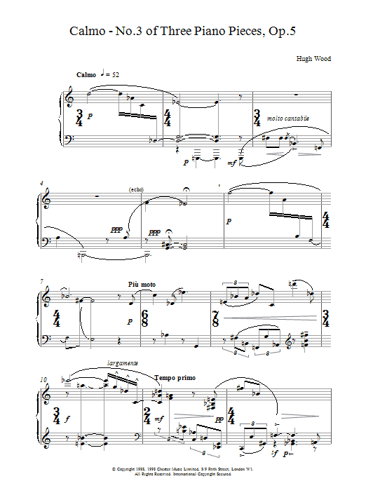 H Wood Calmo Op5 Sheet Music Notes & Chords for Piano - Download or Print PDF