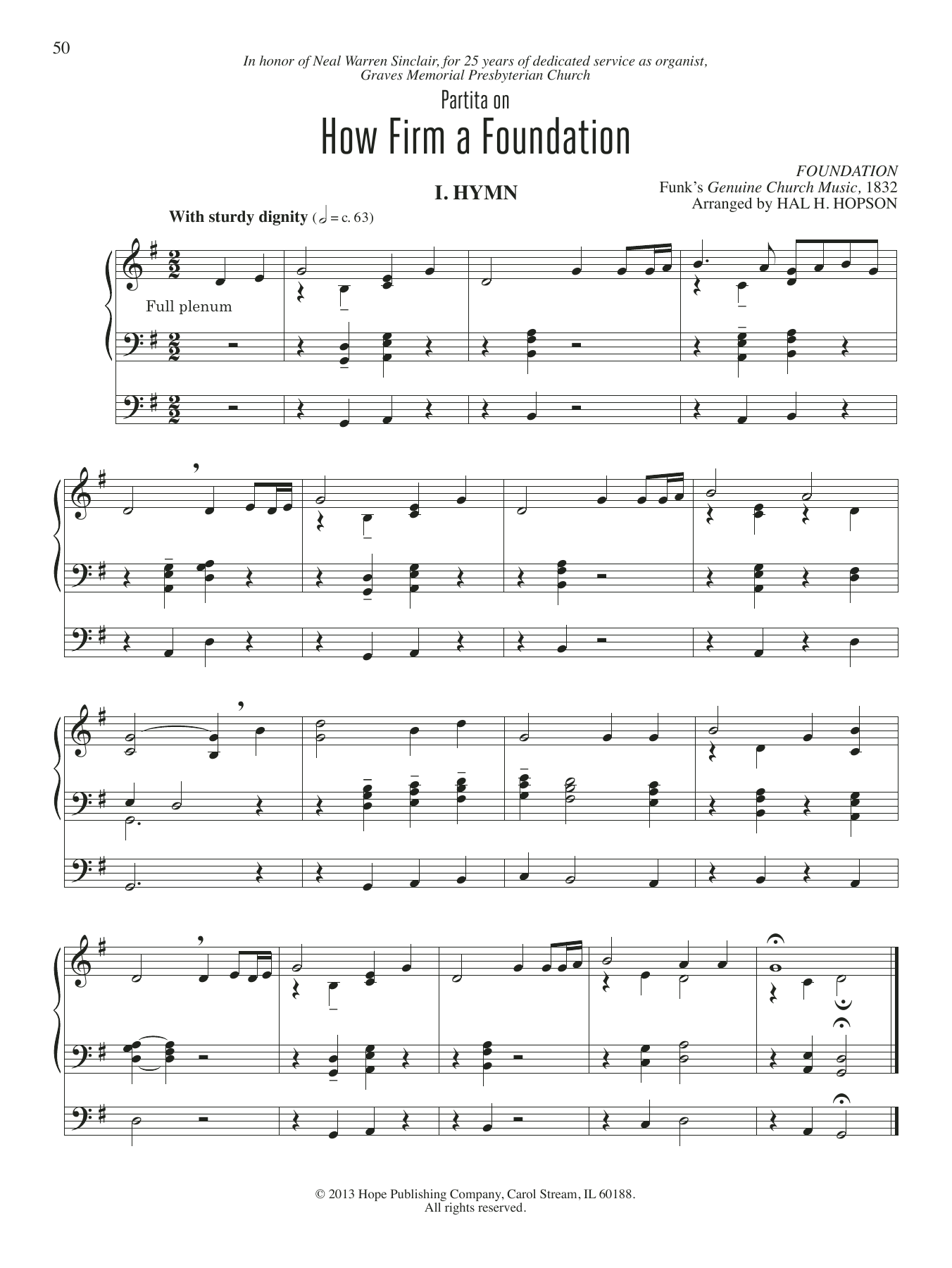Hal H. Hopson How Firm a Foundation Sheet Music Notes & Chords for Organ - Download or Print PDF