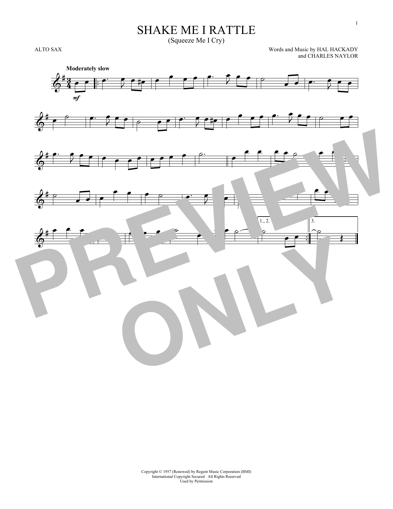 Hal Hackady Shake Me I Rattle (Squeeze Me I Cry) Sheet Music Notes & Chords for Super Easy Piano - Download or Print PDF