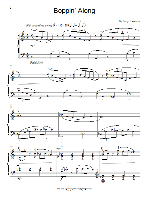 Tony Caramia Boppin' Along Sheet Music Notes & Chords for Educational Piano - Download or Print PDF