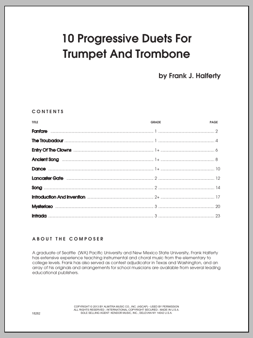 10 Progressive Duets For Trumpet And Trombone sheet music
