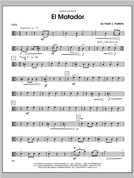 El Matador - Viola sheet music