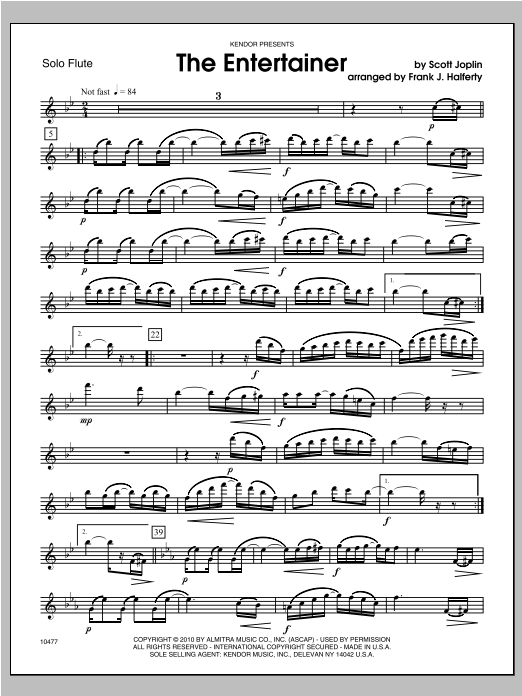 The Entertainer - Flute sheet music