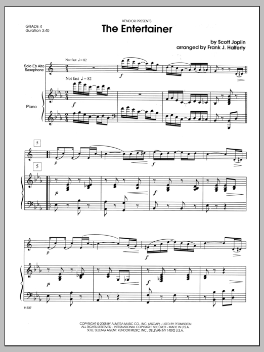 The Entertainer - Piano sheet music