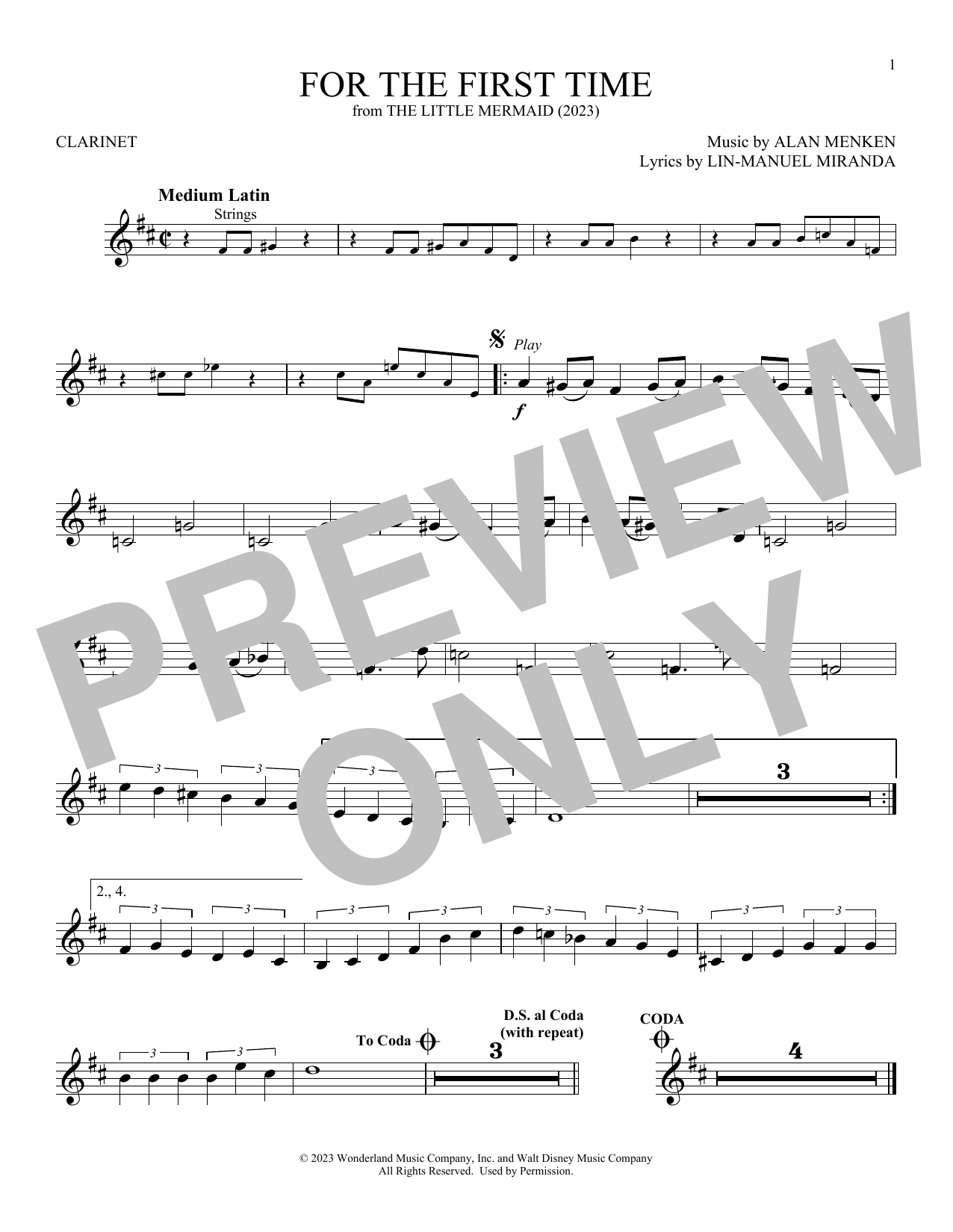 Halle Bailey For The First Time (from The Little Mermaid) (2023) Sheet Music Notes & Chords for Piano, Vocal & Guitar Chords (Right-Hand Melody) - Download or Print PDF