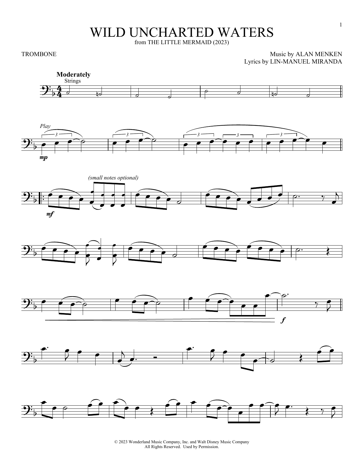 Halle Bailey Wild Uncharted Waters (from The Little Mermaid) (2023) Sheet Music Notes & Chords for Violin Solo - Download or Print PDF