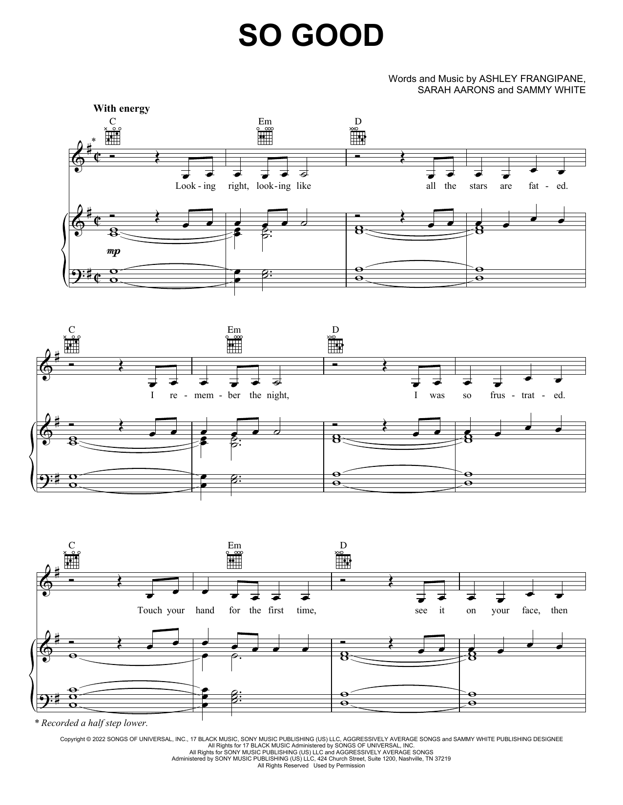 Halsey So Good Sheet Music Notes & Chords for Piano, Vocal & Guitar Chords (Right-Hand Melody) - Download or Print PDF