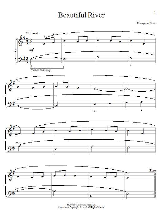 Preview Hampton Burt Beautiful River Classical sheet music, notes and chords for Educational Piano, SKU: 53814 Beautiful River sheet music