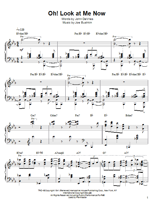 Hank Jones Oh! Look At Me Now Sheet Music Notes & Chords for Piano Solo - Download or Print PDF