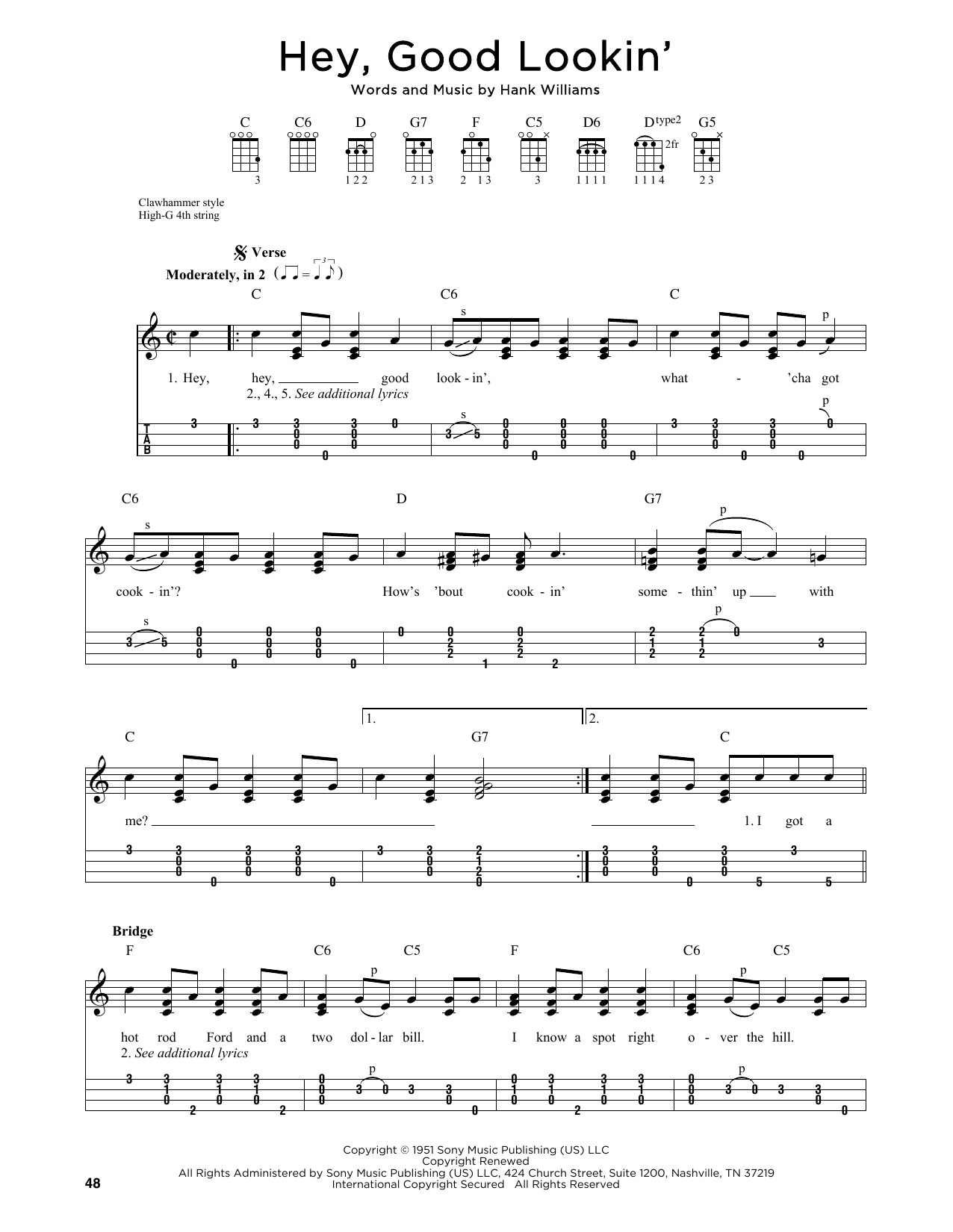 Hank Williams Hey, Good Lookin' (arr. Jim Schustedt) Sheet Music Notes & Chords for Ukulele - Download or Print PDF