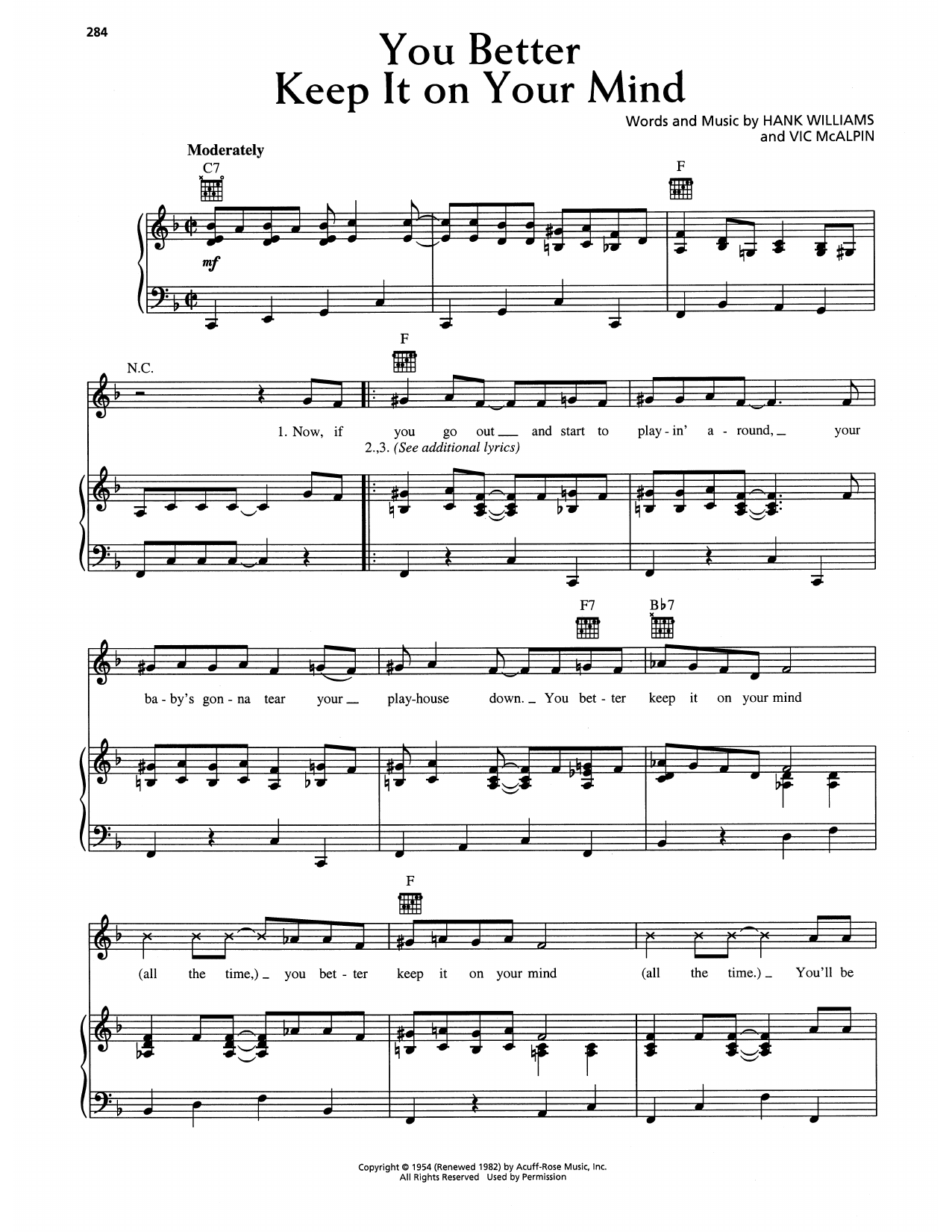 Hank Williams You Better Keep It On Your Mind Sheet Music Notes & Chords for Piano, Vocal & Guitar Chords (Right-Hand Melody) - Download or Print PDF Hank Williams You Better Keep It On Your Mind Sheet Music Notes & Chords for Piano, Vocal & Guitar Chords (Right-Hand Melody) - Download or Print PDF