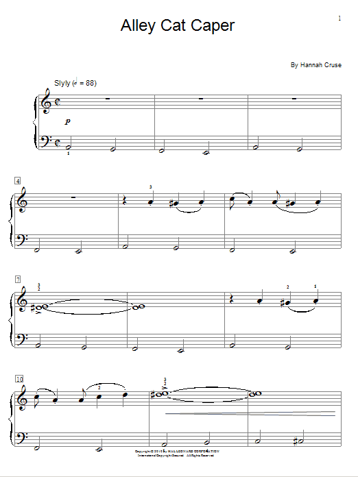 Hannah Cruse Alley Cat Caper Sheet Music Notes & Chords for Educational Piano - Download or Print PDF
