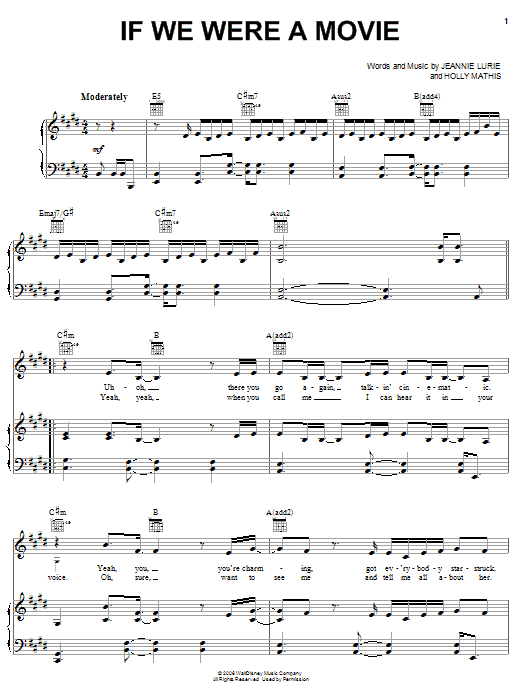 Hannah Montana If We Were A Movie Sheet Music Notes & Chords for Easy Guitar Tab - Download or Print PDF