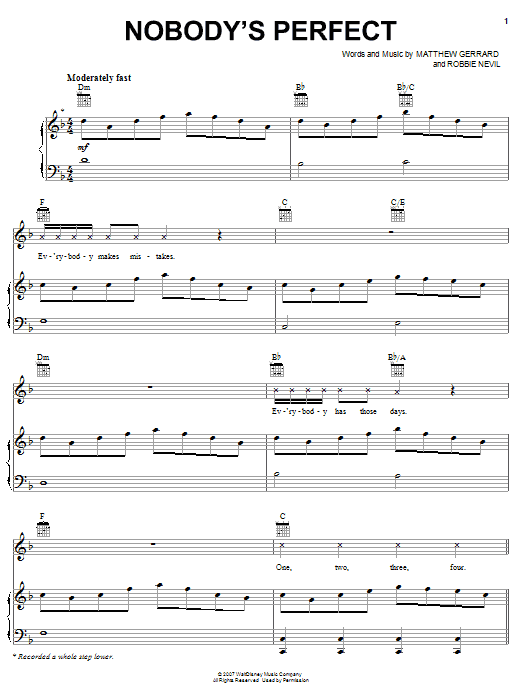 Hannah Montana Nobody's Perfect Sheet Music Notes & Chords for Piano (Big Notes) - Download or Print PDF