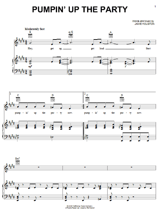 Hannah Montana Pumpin' Up The Party Sheet Music Notes & Chords for Piano, Vocal & Guitar (Right-Hand Melody) - Download or Print PDF