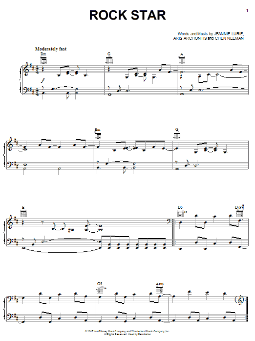 Hannah Montana Rock Star Sheet Music Notes & Chords for Easy Guitar Tab - Download or Print PDF
