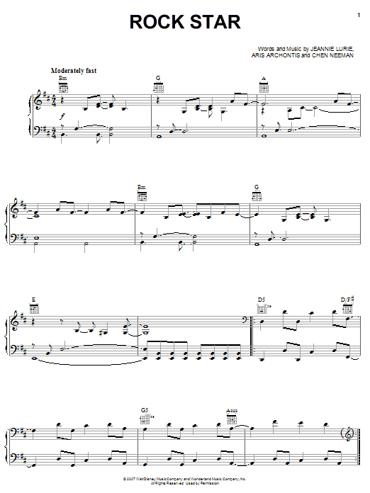 Hannah Montana Rock Star Sheet Music Notes & Chords for Piano (Big Notes) - Download or Print PDF