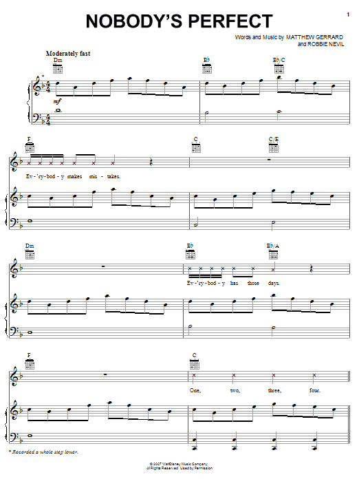 Preview Hannah Montana Nobody's Perfect Pop sheet music, notes and chords for Piano Duet, SKU: 72097 Nobody's Perfect sheet music