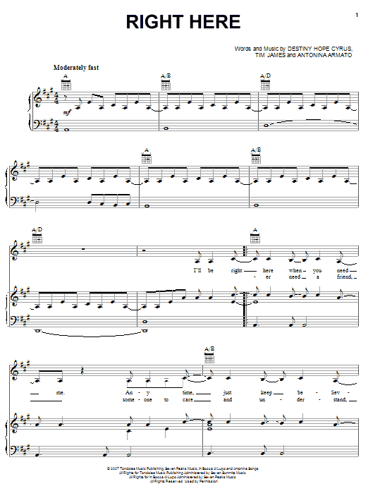 Right Here sheet music