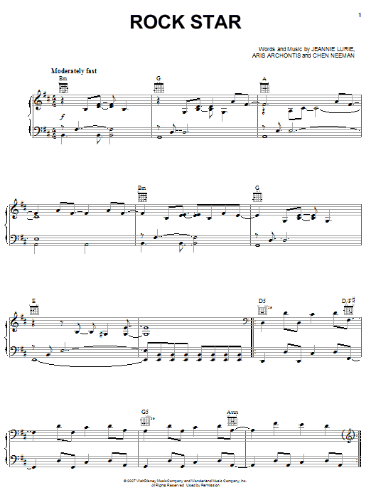 Preview Hannah Montana Rock Star Pop sheet music, notes and chords for Piano (Big Notes), SKU: 63926 Rock Star sheet music