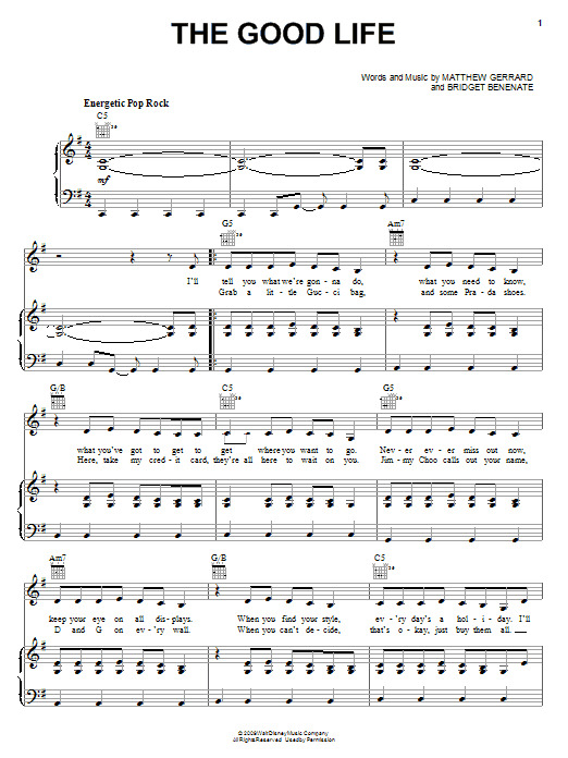 Preview Hannah Montana The Good Life Film and TV sheet music, notes and chords for Piano (Big Notes), SKU: 71530 The Good Life sheet music