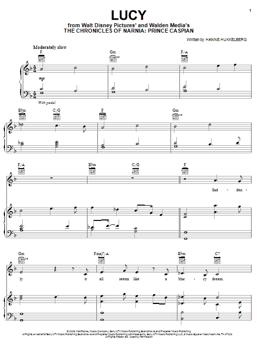 Hanne Hukkelberg Lucy Sheet Music Notes & Chords for Piano, Vocal & Guitar (Right-Hand Melody) - Download or Print PDF