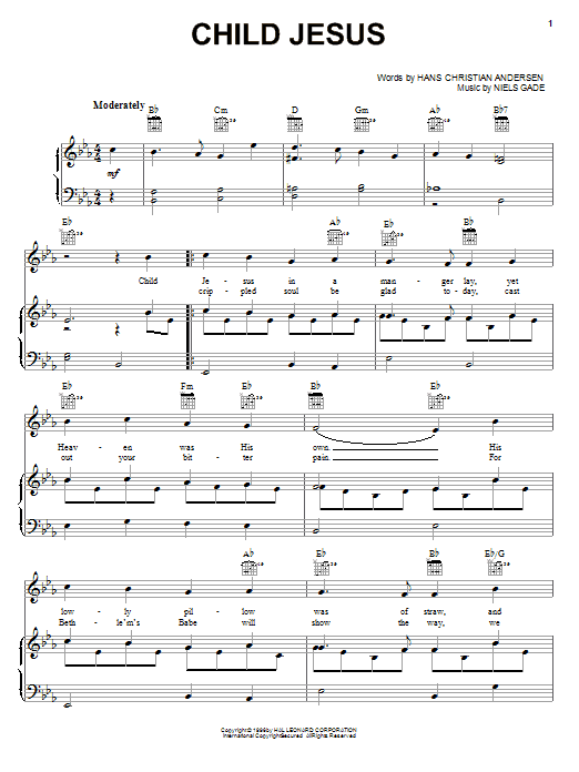 Hans Christian Andersen Child Jesus Sheet Music Notes & Chords for Ukulele with strumming patterns - Download or Print PDF