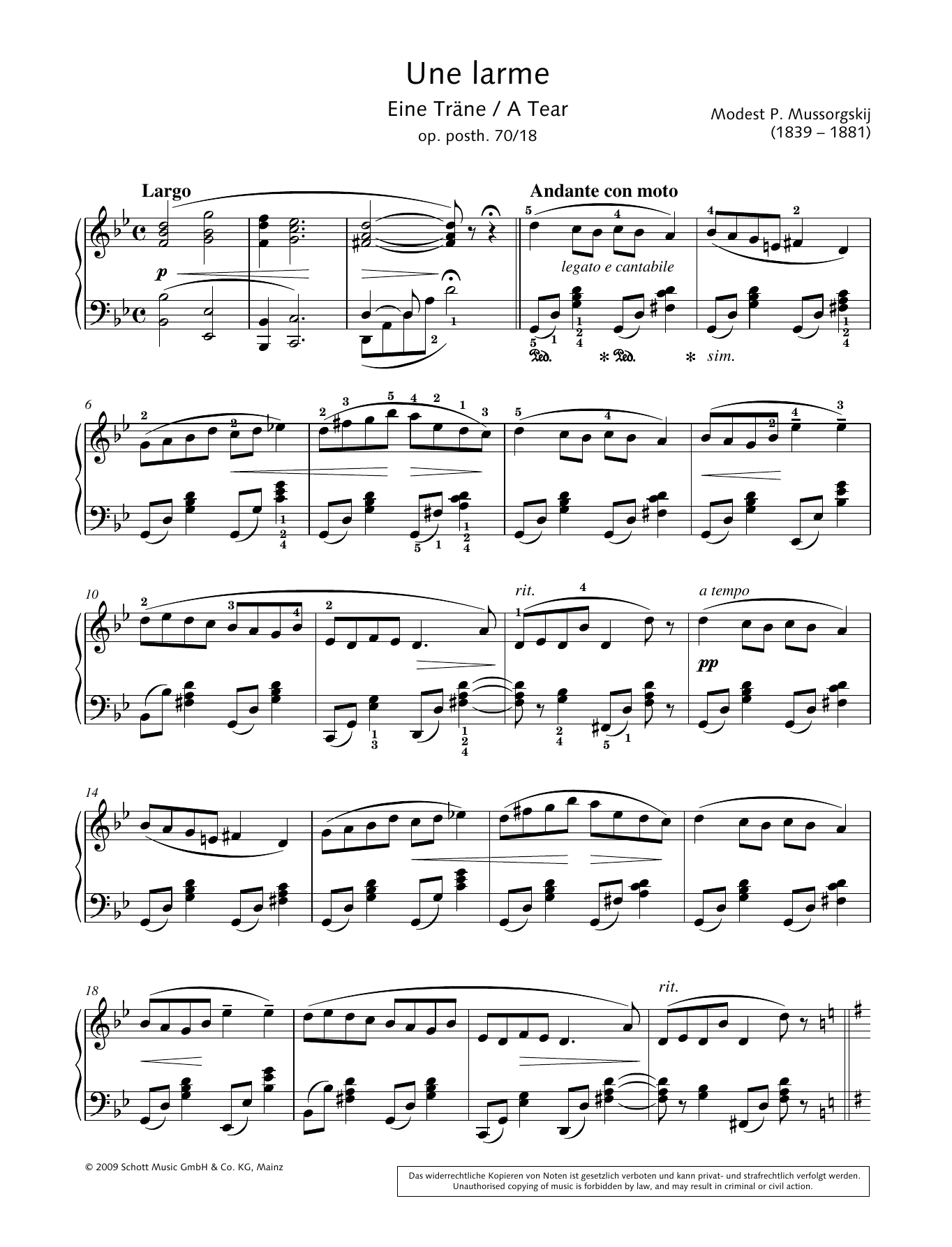 Hans-Gunter Heumann A Tear Sheet Music Notes & Chords for Piano Solo - Download or Print PDF