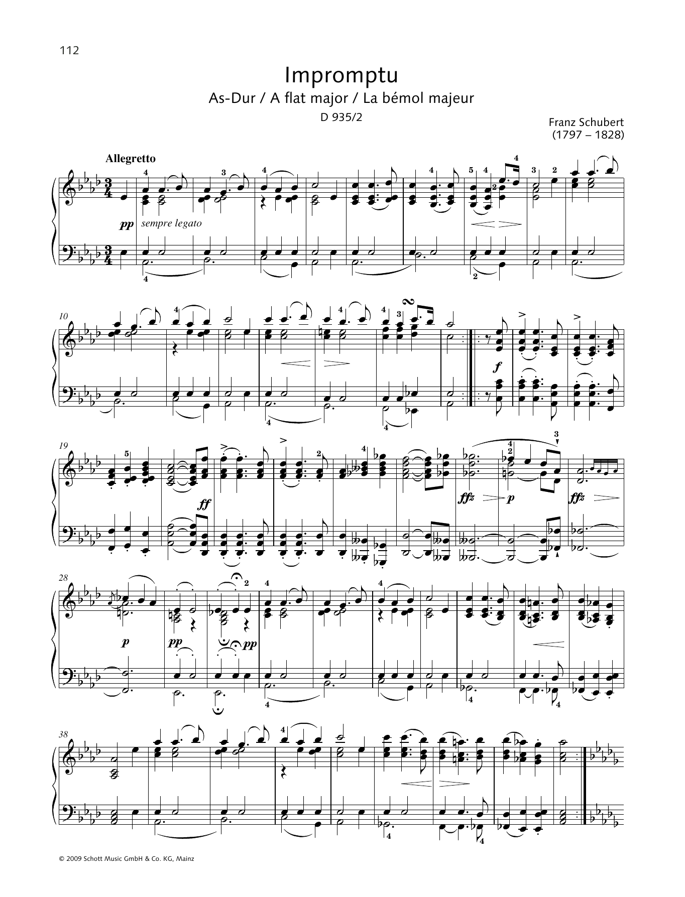 Hans-Gunter Heumann Impromptu in A-flat major Sheet Music Notes & Chords for Piano Solo - Download or Print PDF