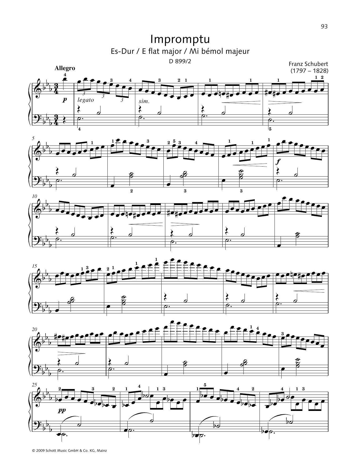 Hans-Gunter Heumann Impromptu in E-flat major Sheet Music Notes & Chords for Piano Solo - Download or Print PDF