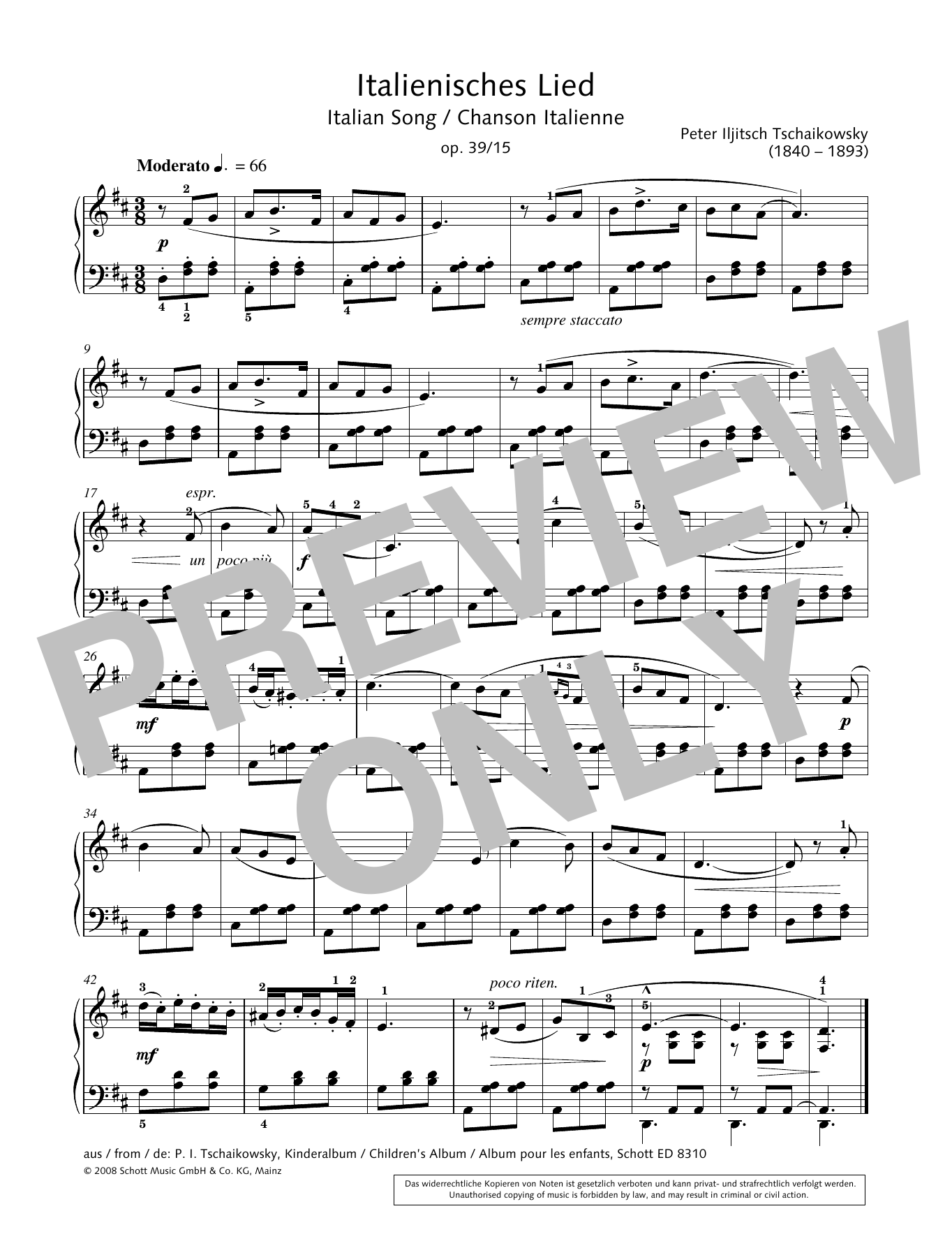 Hans-Gunter Heumann Italian Song Sheet Music Notes & Chords for Piano Solo - Download or Print PDF