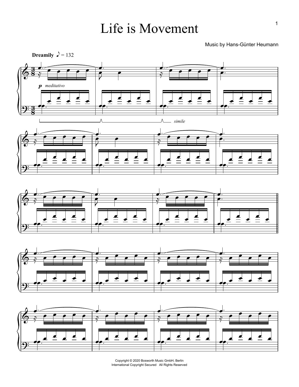 Hans-Günter Heumann Life Is Movement Sheet Music Notes & Chords for Piano Solo - Download or Print PDF