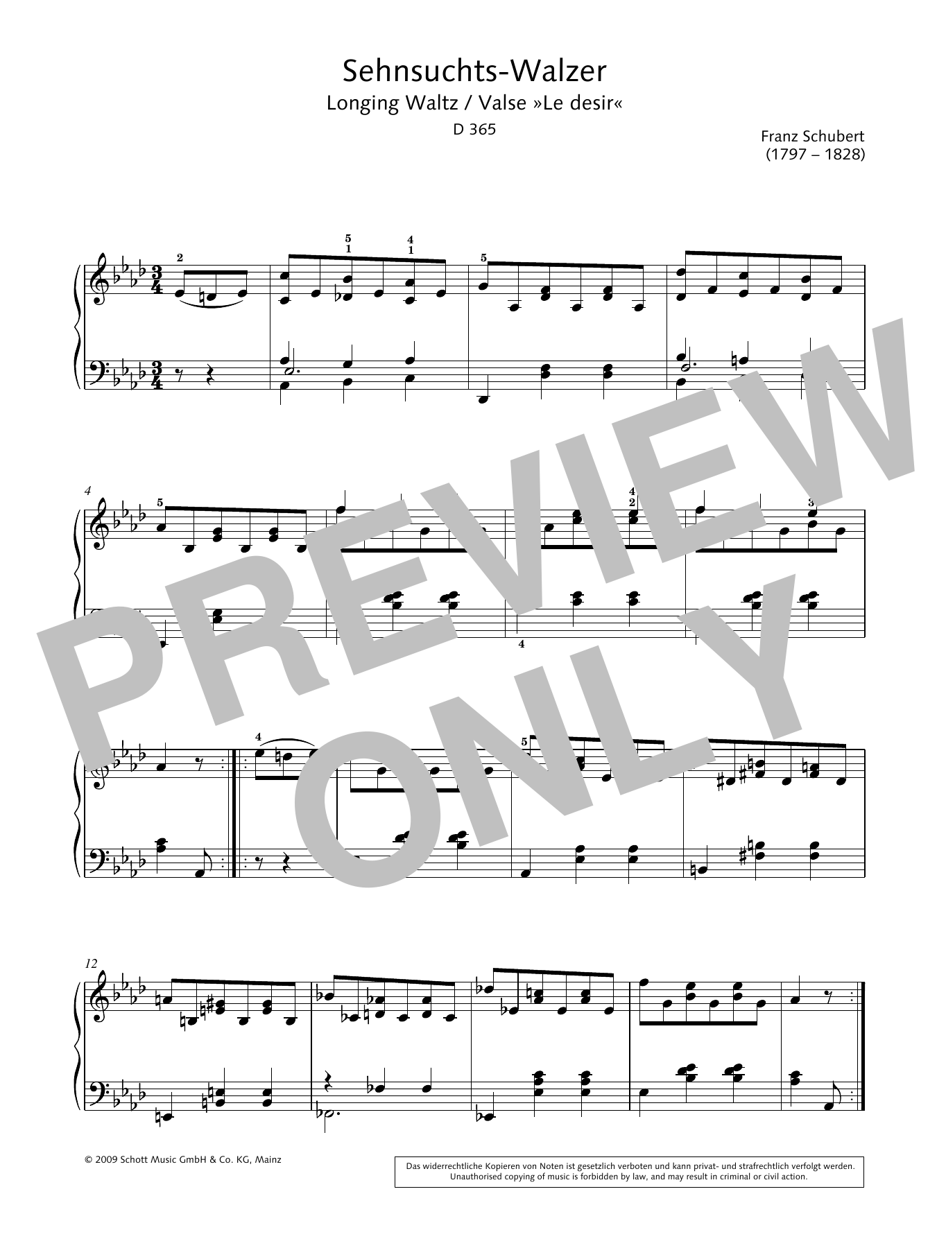 Hans-Gunter Heumann Longing Waltz Sheet Music Notes & Chords for Piano Solo - Download or Print PDF