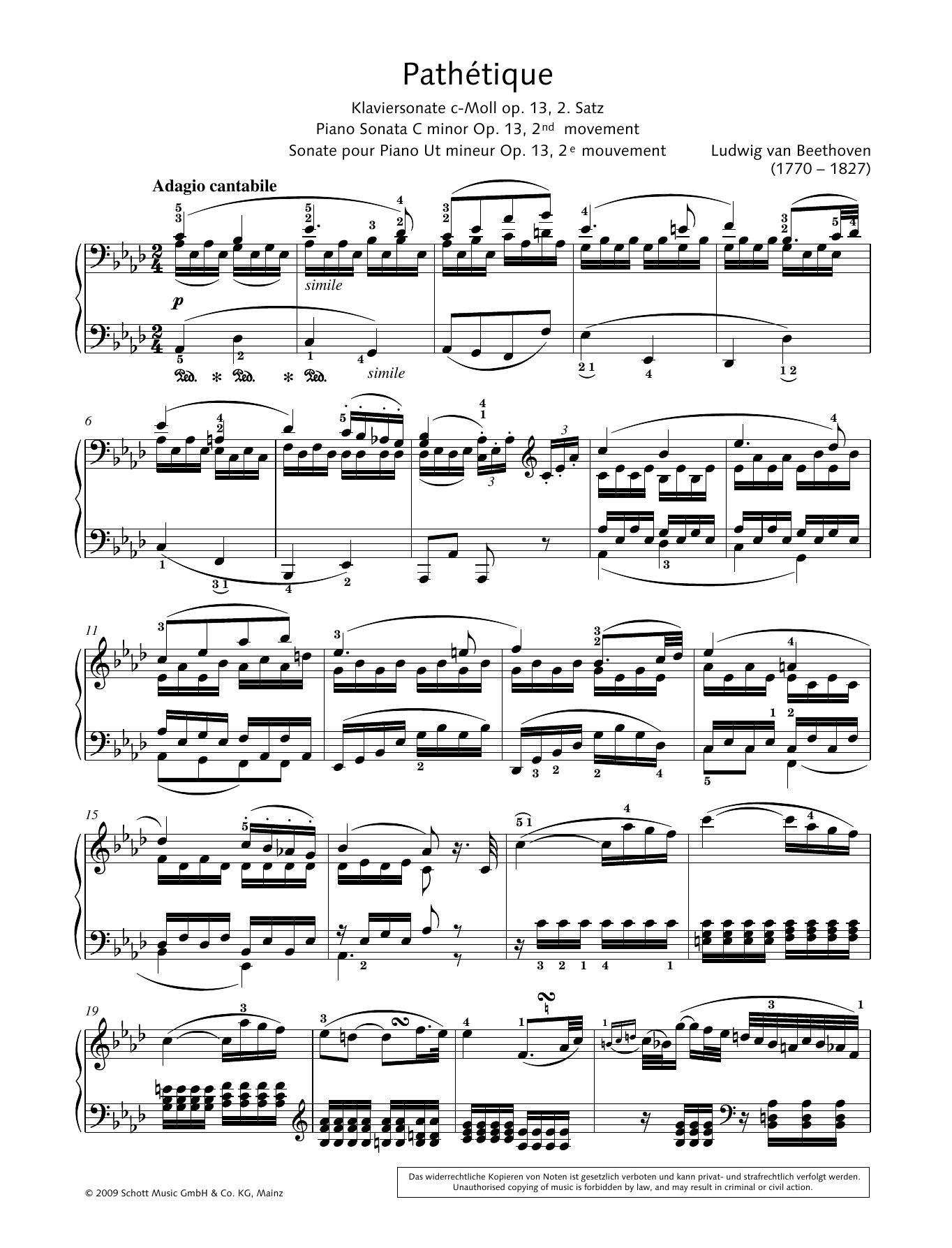 Hans-Gunter Heumann Pathethique, Piano Sonata in C minor Sheet Music Notes & Chords for Piano Solo - Download or Print PDF