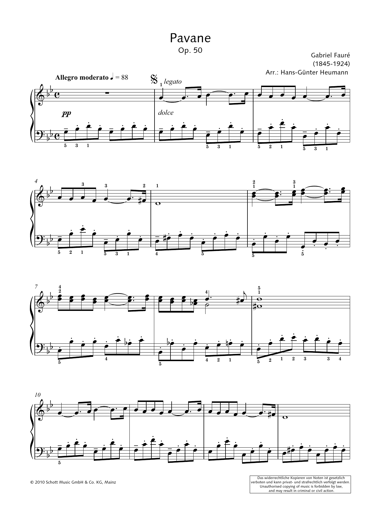 Hans-Gunter Heumann Pavane Sheet Music Notes & Chords for Piano Solo - Download or Print PDF