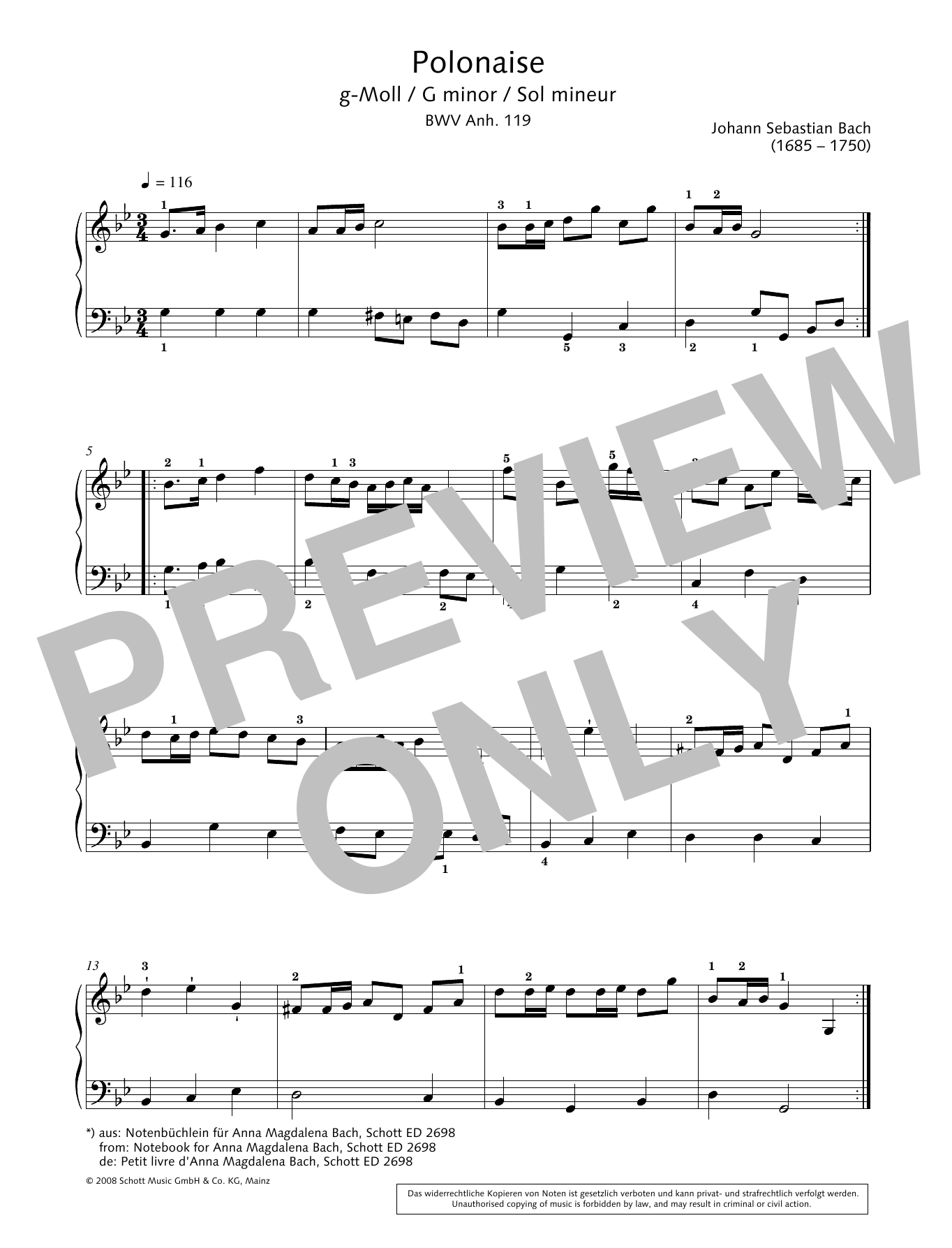 Hans-Gunter Heumann Polonaise in G minor Sheet Music Notes & Chords for Piano Solo - Download or Print PDF