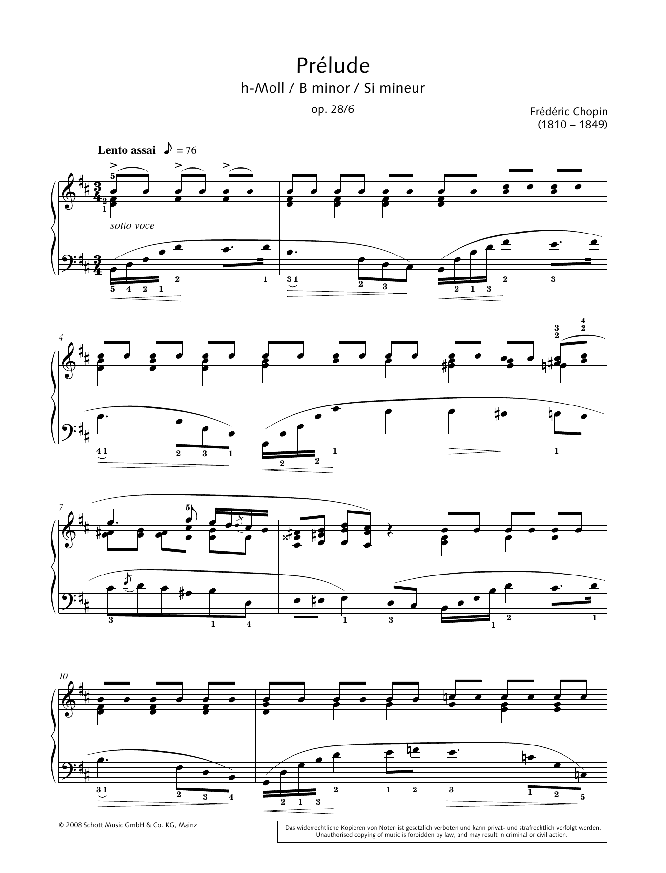 Hans-Gunter Heumann Prelude In B Minor Sheet Music Notes & Chords for Piano Solo - Download or Print PDF